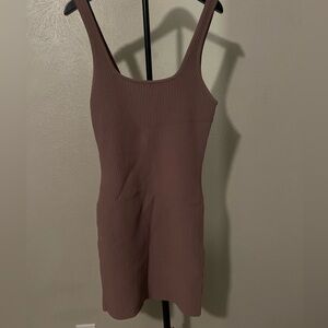Altar’d State Dark Khaki/Taupe Ribbed Bodycon Tank Sleeveless Dress size Large